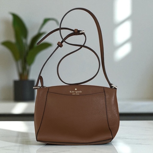 kate spade Handbags - Kate Spade New York Brown Pebbled Leather Crossbody Bag